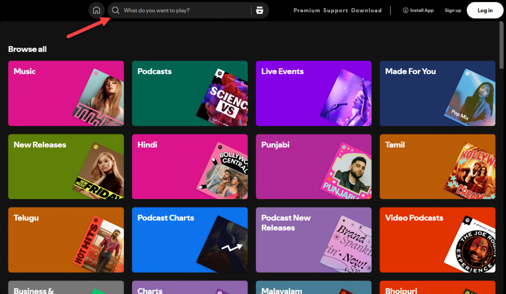 search spotify song